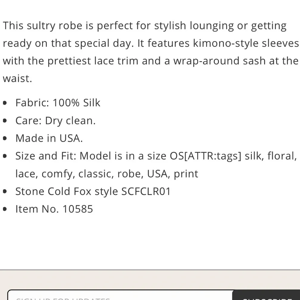 Stone Cold Fox Robe Bloom Print O/S - Picture 6 of 6